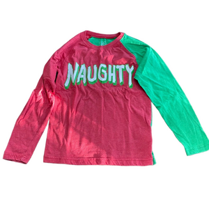 Wes & Willy Christmas Naughty/Nice Shirt Size 7